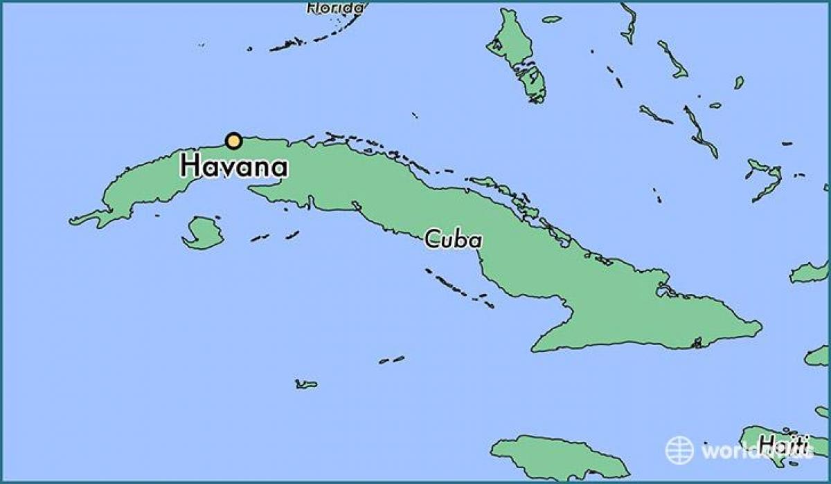 Havana, Kuuba kaardil