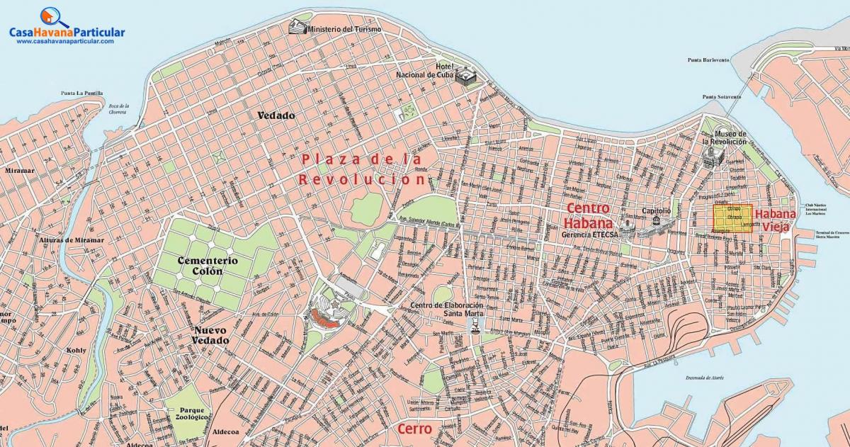 city street map Havana, Kuuba
