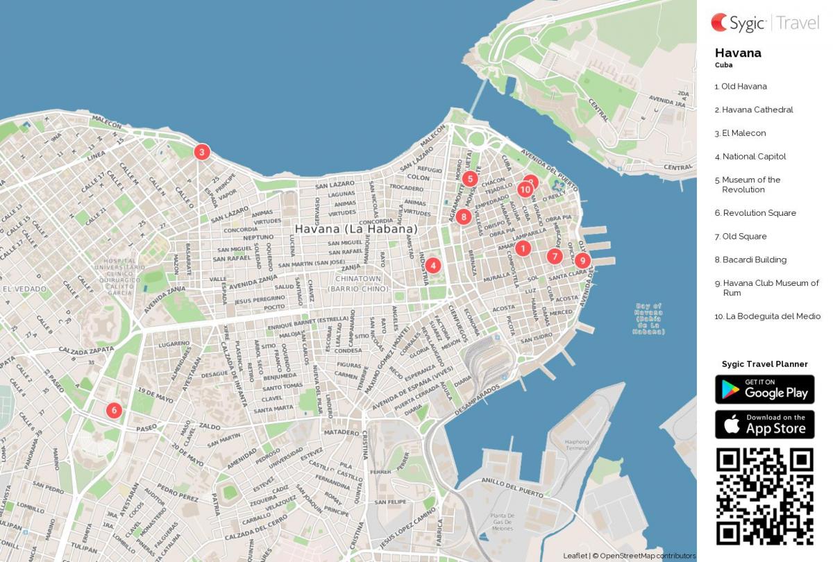 Havana, Kuuba tourist map