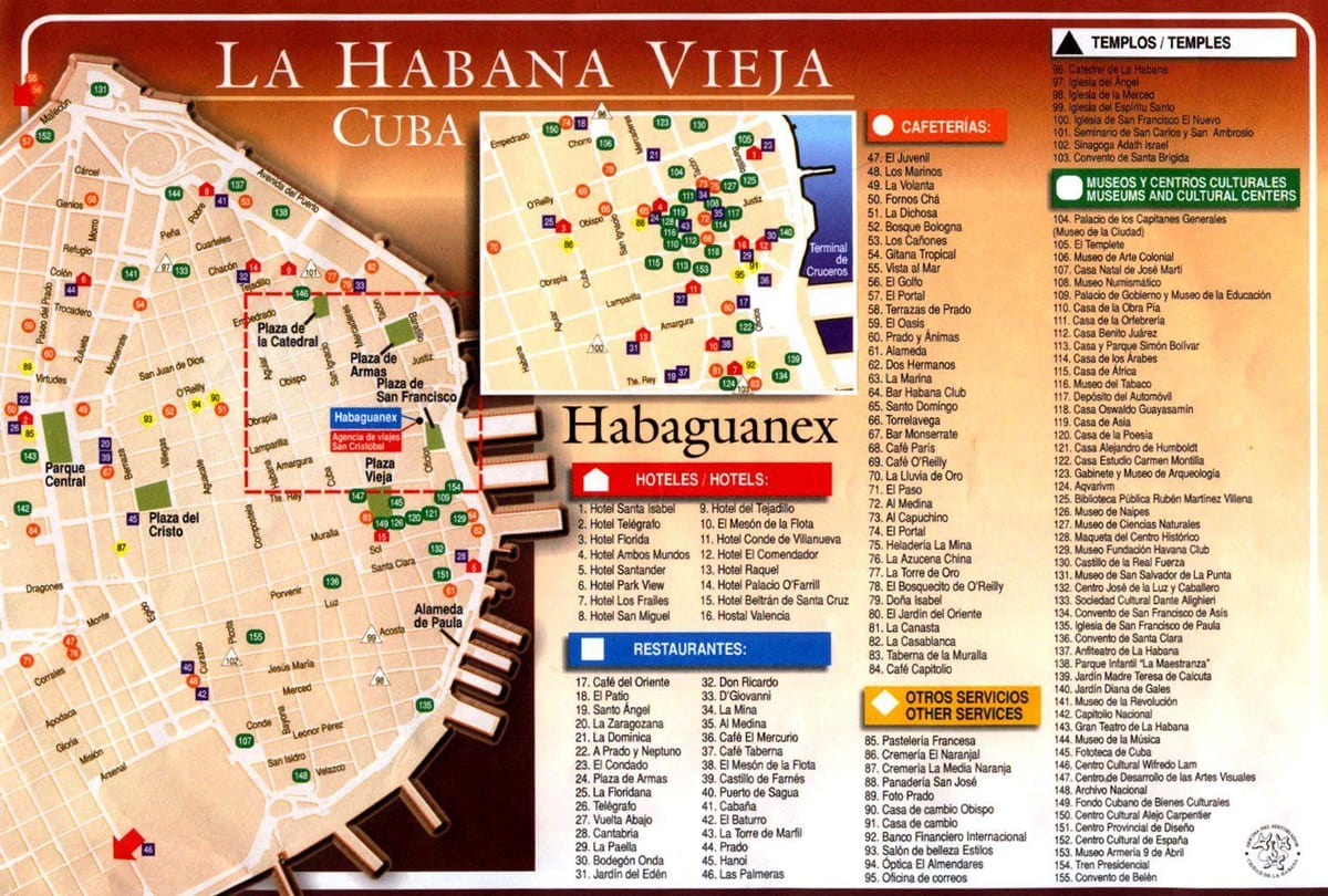 Havana vaatamisväärsusi kaardil